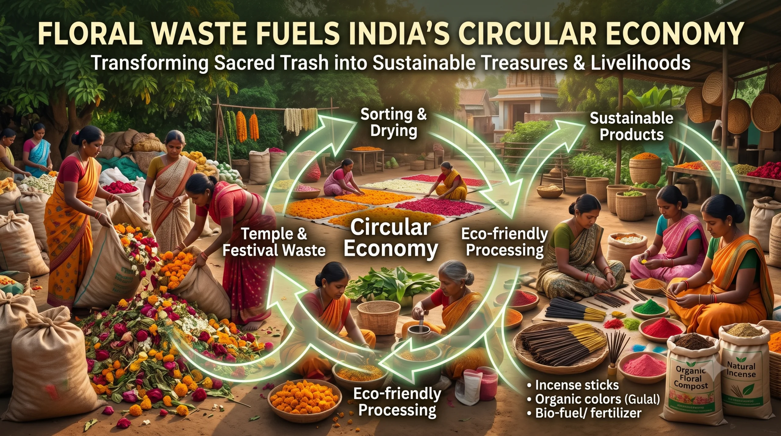 Floral Waste Fuels Circular Economy